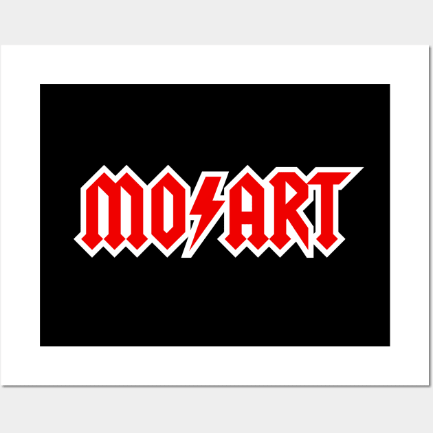 Wolfgang Amadeus Mozart music Classical music Hard Rock logo Wall Art by LaundryFactory